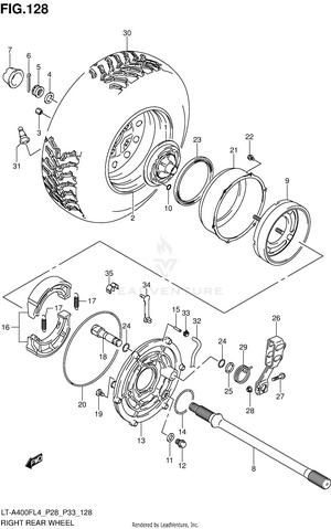 Right Rear Wheel (lt-a400fl4 P28) Schematic