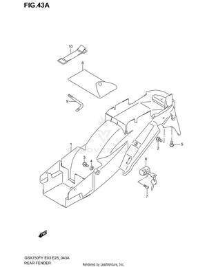 Rear Fender (model K3) Schematic