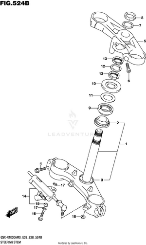 Steering Stem (gsx-r1000ra) Schematic