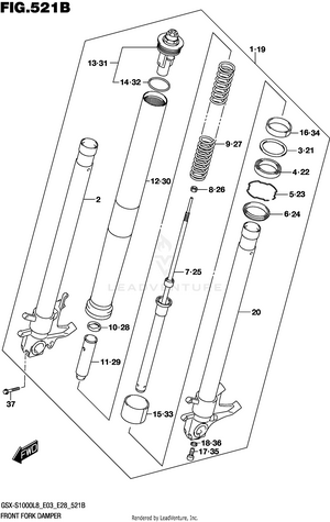 Front Fork Damper (gsx-s1000azl8 E03) Schematic
