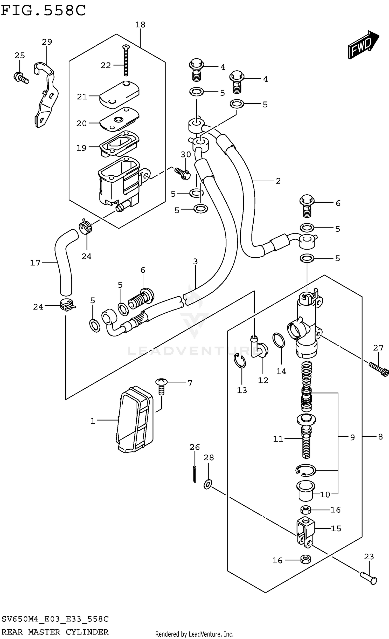 REAR MASTER CYLINDER (SV650AM4 E28)