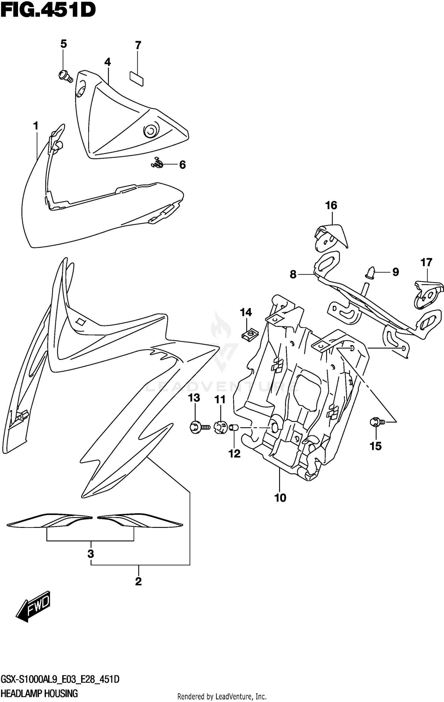 HEADLAMP HOUSING (GSX-S1000YAL9 E03)