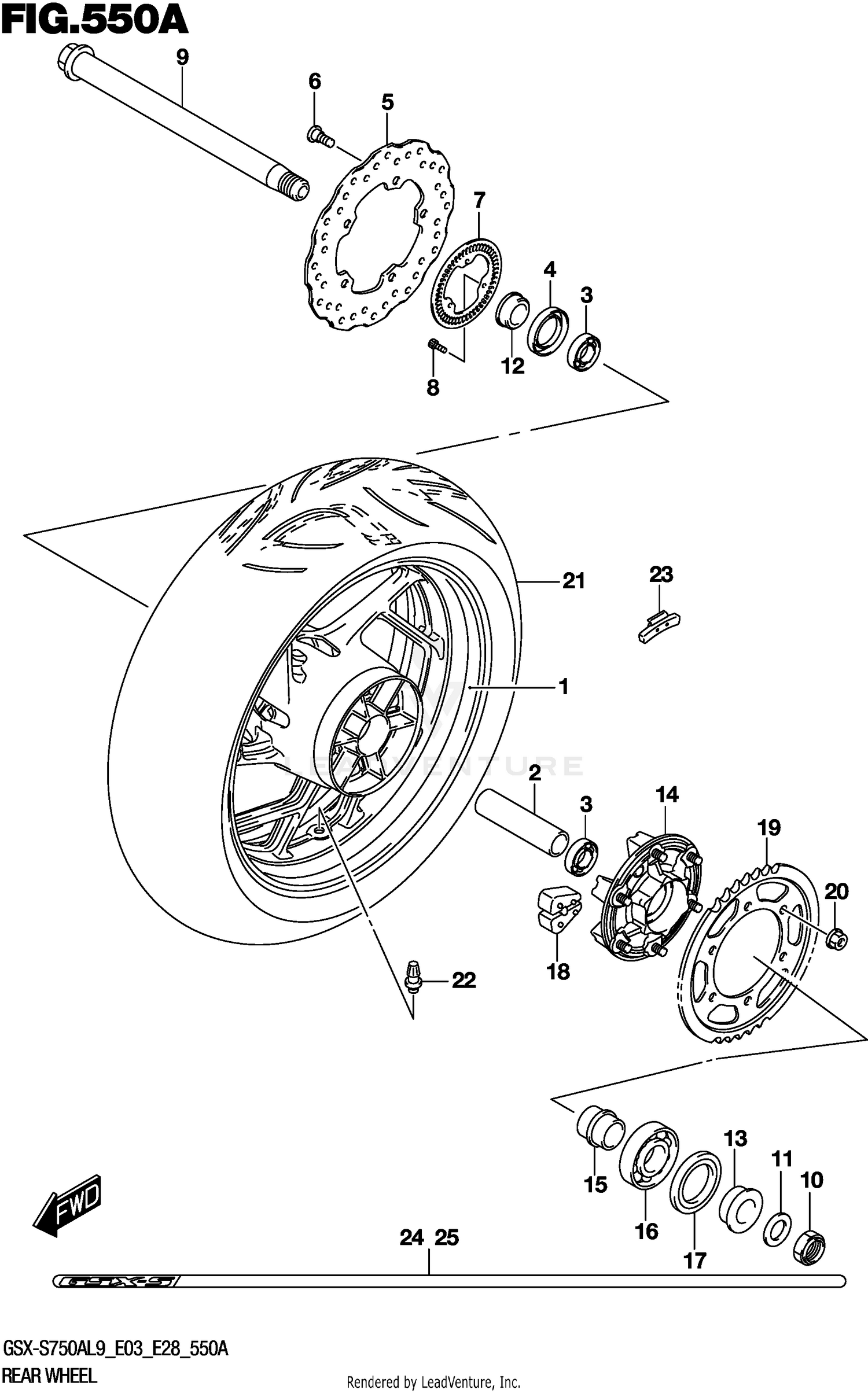 REAR WHEEL (GSX-S750ZL9 E03)