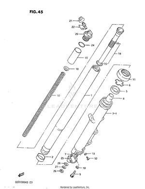 Front Fork (gs1100gkz) Schematic