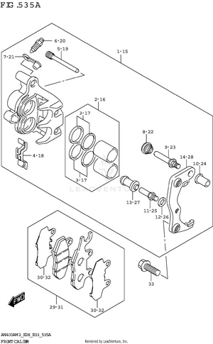 Front Caliper Schematic