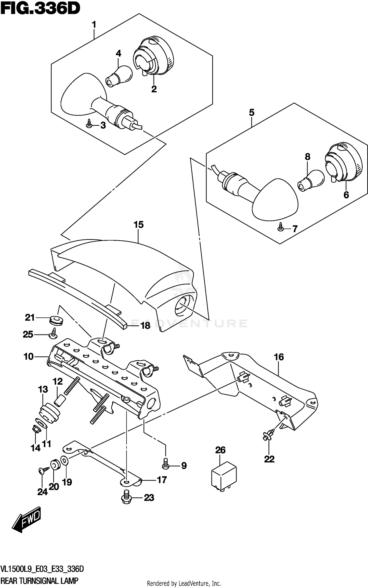 REAR TURNSIGNAL LAMP (VL1500TL9 E33)