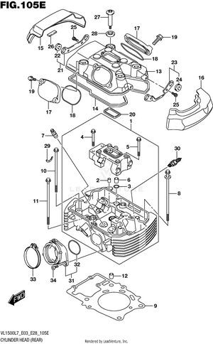 Cylinder Head (rear) (vl1500tl7 E03) Schematic