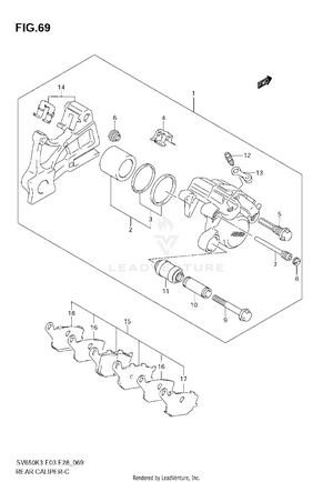 Rear Caliper (sv650 K3/sk3/k4/sk4/k5/sk5/k6/sk6/k7/sk7) Schematic