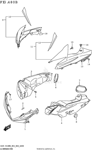Air Intake Pipe (gsx-r600z) Schematic