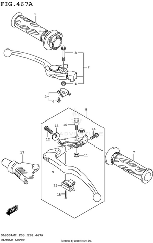 Handle Lever (dl650am2 E03) Schematic