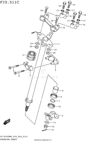 Steering Shaft (lt-a750xm2 P33) Schematic