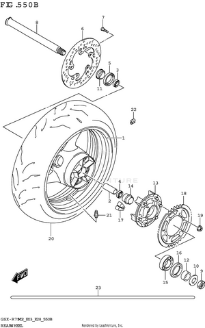 Rear Wheel (gsx-r750:(e03,e28,e33)) Schematic