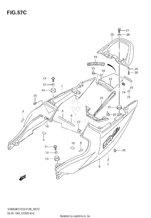 Seat Tail Cover (sv650k5) Schematic