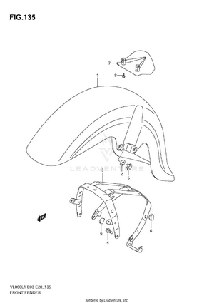 Front Fender (vl800 E28) Schematic