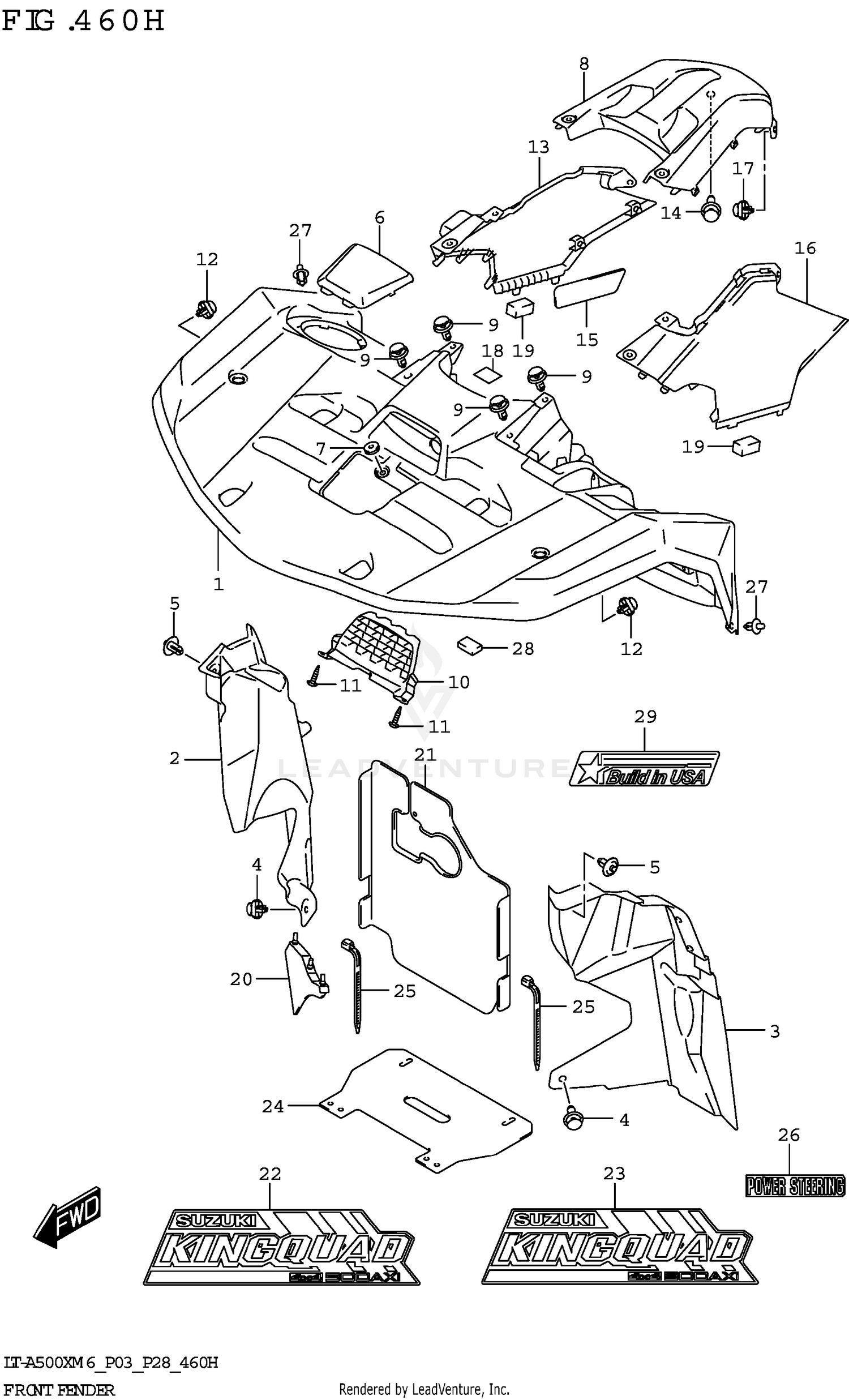 FRONT FENDER (LT-A500XPZ:(P03,P33))