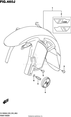 Front Fender (dl1000xal8 E33) Schematic