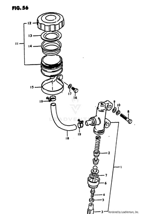 Rear Master Cylinder (gs1100ex) Schematic