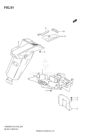 Rear Fender (model K3) Schematic