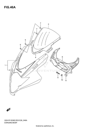 Cowling Body (model K6) Schematic