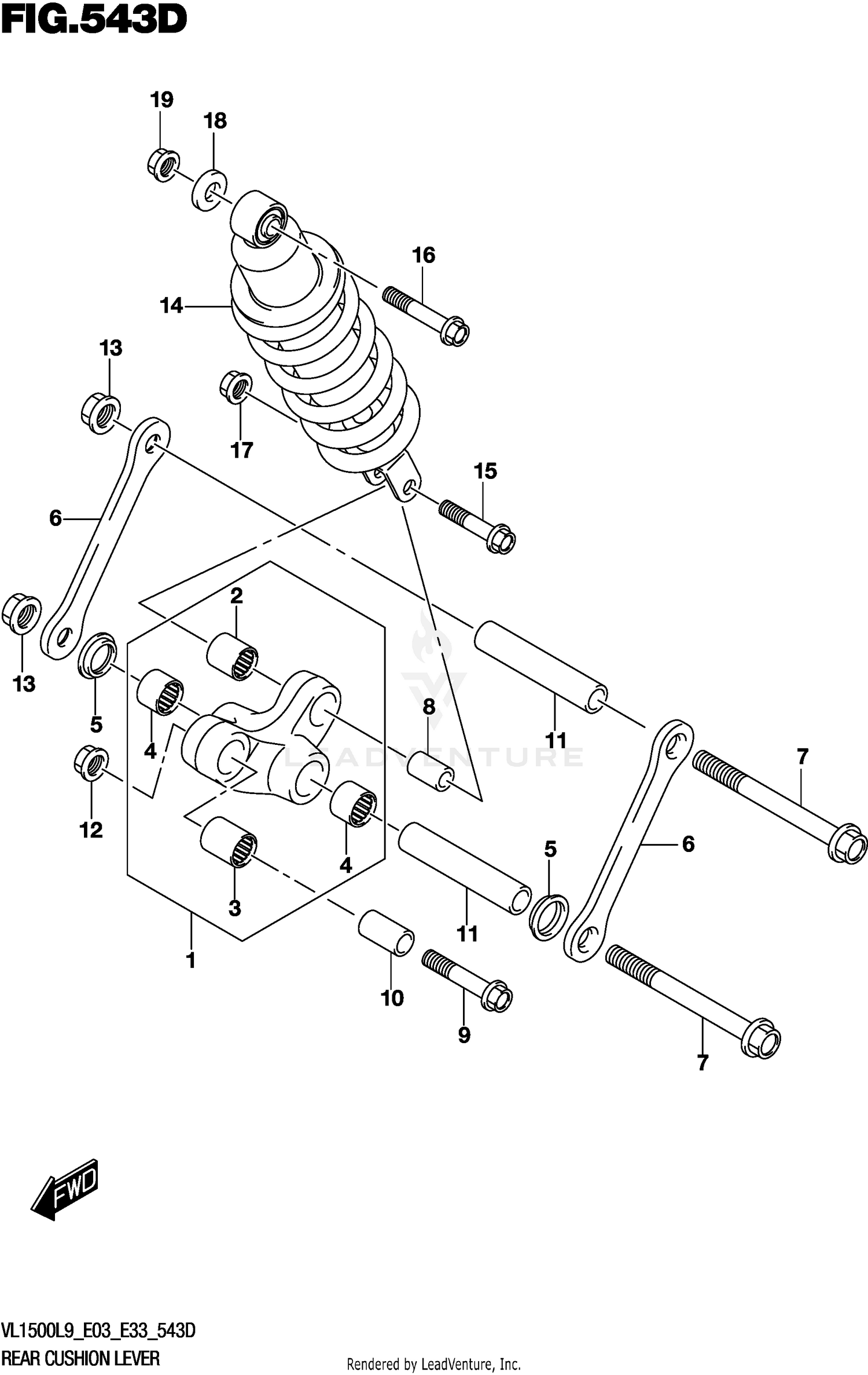 REAR CUSHION LEVER (VL1500TL9 E33)