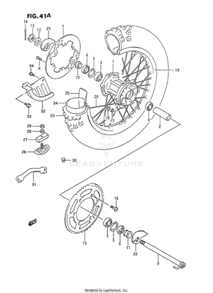 Rear Wheel (model N/p/r/s/t) Schematic