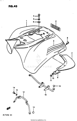 Rear Fender (model D) Schematic