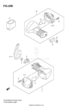 Turn Signal Lamp (model K9) Schematic