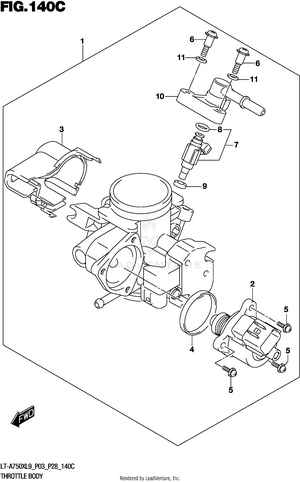 Throttle Body (lt-a750xl9 P33) Schematic