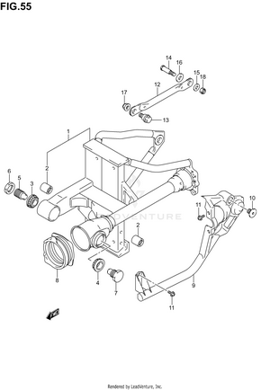 Rear Swinging Arm (model K1/k2) Schematic