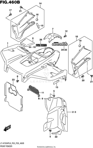 Front Fender (lt-a750xpl8 P28) Schematic