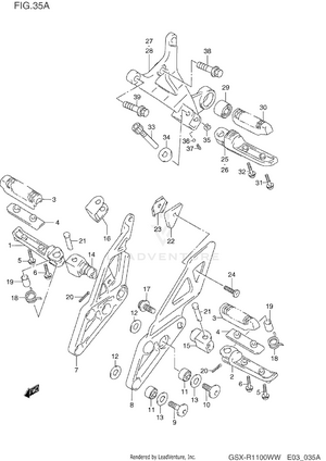Footrest (model S/t/v/w) Schematic