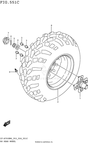 Rh Rear Wheel (lt-a750xm2 P33) Schematic
