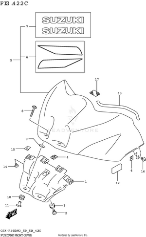 Fuel Tank Front Cover (gsx-r1000ra) Schematic