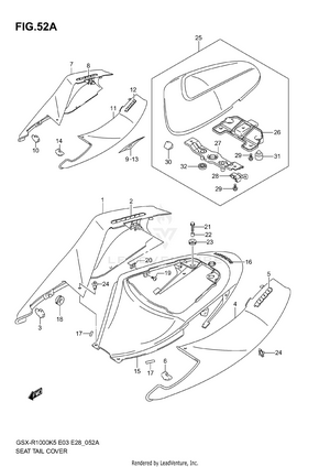 Seat Tail Cover (model K6) Schematic