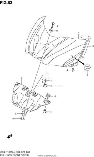 Fuel Tank Front Cover Schematic
