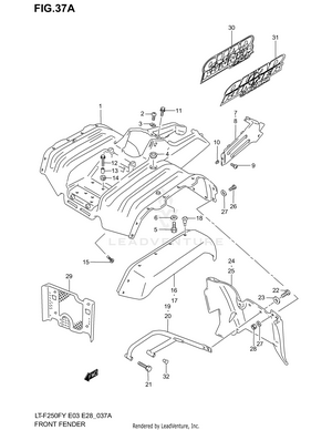 Front Fender (model K1/k2) Schematic