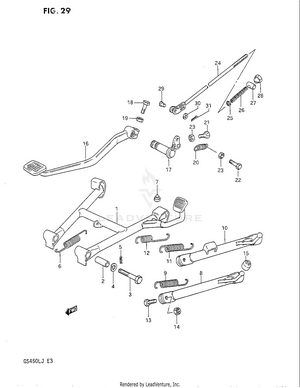 Stand - Rear Brake Schematic