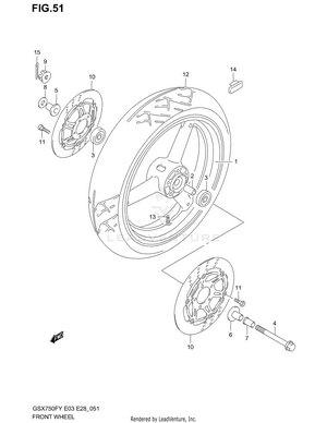 Front Wheel (model W/x/y/k1/k2) Schematic