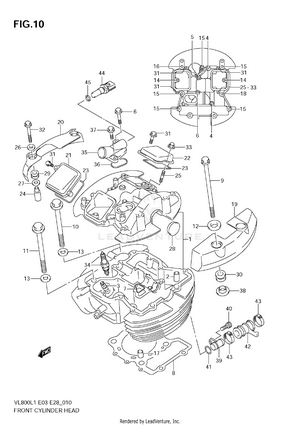 Front Cylinder Head (vl800t E33) Schematic