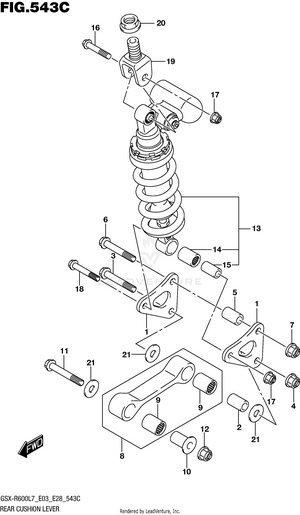 Rear Cushion Lever (gsx-r600l7 E33) Schematic