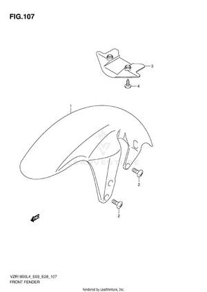 Front Fender (vzr1800l4 E28) Schematic