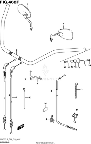 Handlebar (vl1500tl7 E28) Schematic