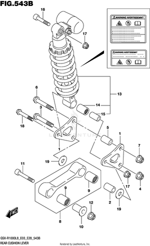 Rear Cushion Lever (gsx-r1000l8 E33) Schematic
