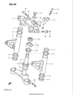 Steering Stem (model F) Schematic