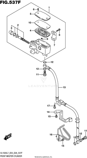 Front Master Cylinder (vl1500tl7 E28) Schematic