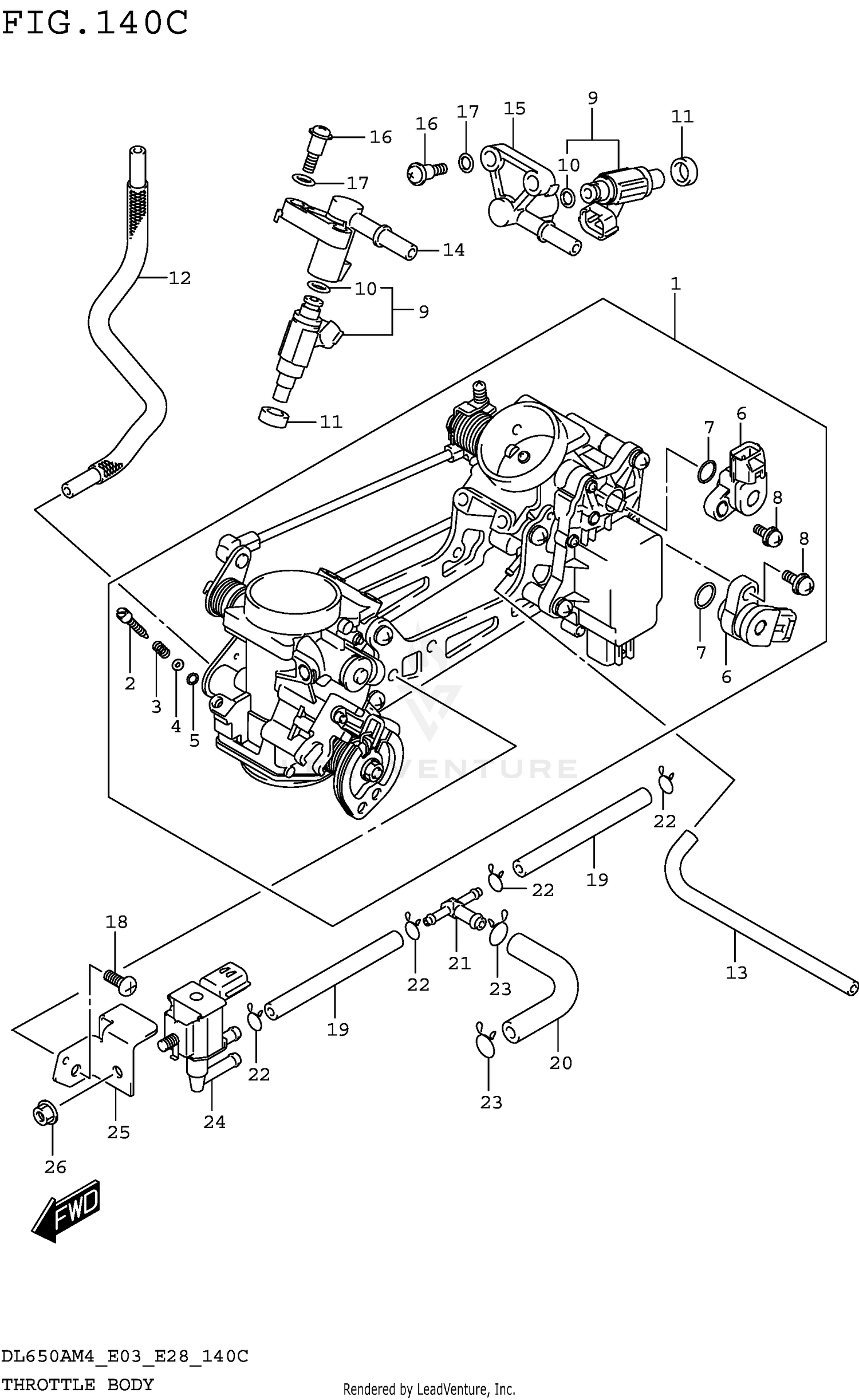 THROTTLE BODY (DL650AM4 E33)