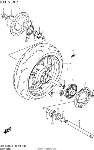 Rear Wheel (gsx-r1000a) Schematic