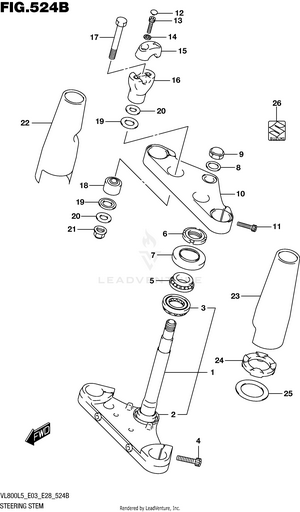 Steering Stem (vl800l5 E33) Schematic