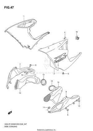 Side Cowling (model K5) Schematic