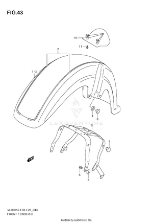 Front Fender (vl800k6/tk6/ck6/k7/tk7) Schematic